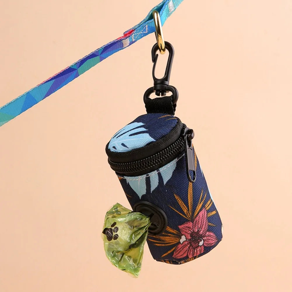 Hangable cão cocô saco dispensador zíper cães andando acessório saco de resíduos titular portátil bonito sacos de lixo organizador suprimentos para animais de estimação