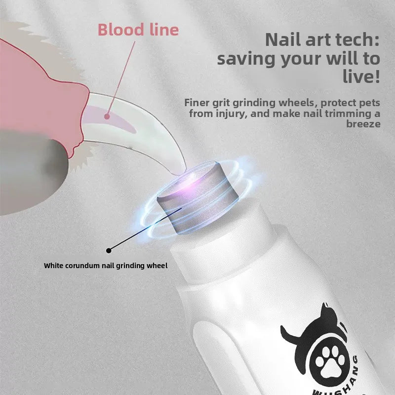 Grande Cortador de Unhas Elétrico para Animais de Estimação, Lixadeira de Unhas para Cães e Gatos, Aparador de Unhas para Higiene e Limpeza de Pets