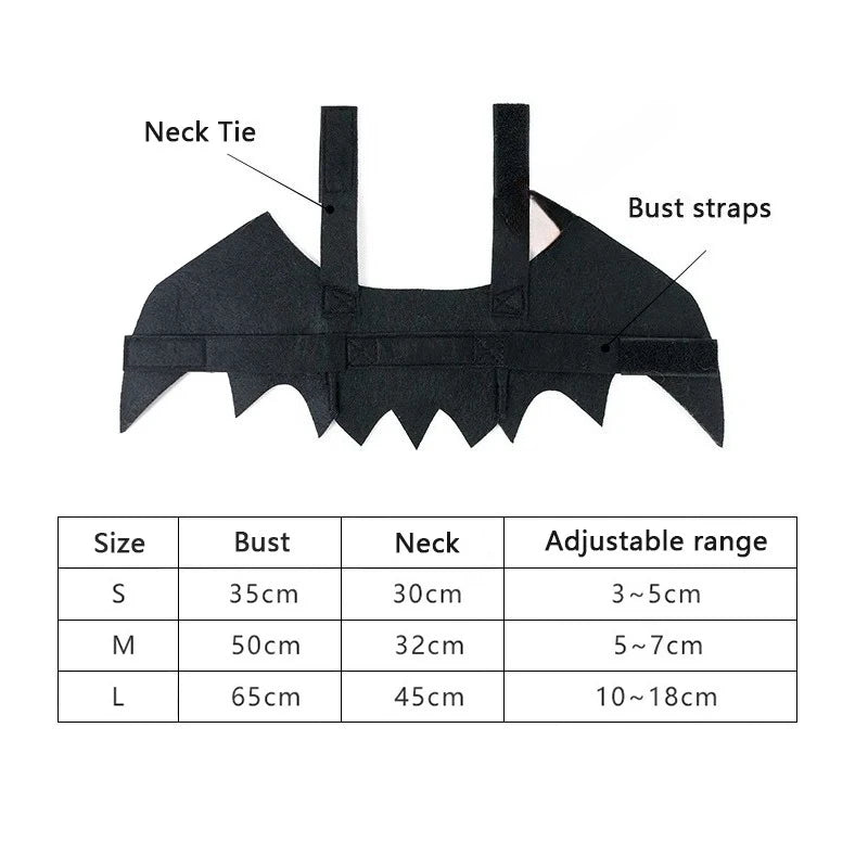 Halloween animal de estimação asas de morcego traje de feltro para cães pequenos gatos bonito engraçado roupa para animais de estimação vestuário para festa de halloween cosplay acessórios