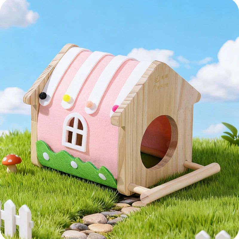 Inverno animal de estimação colorido feltro madeira periquito ninho caixa pássaro casa reprodução nidificação gaiola caixa para lovebirds cockatiel papagaio