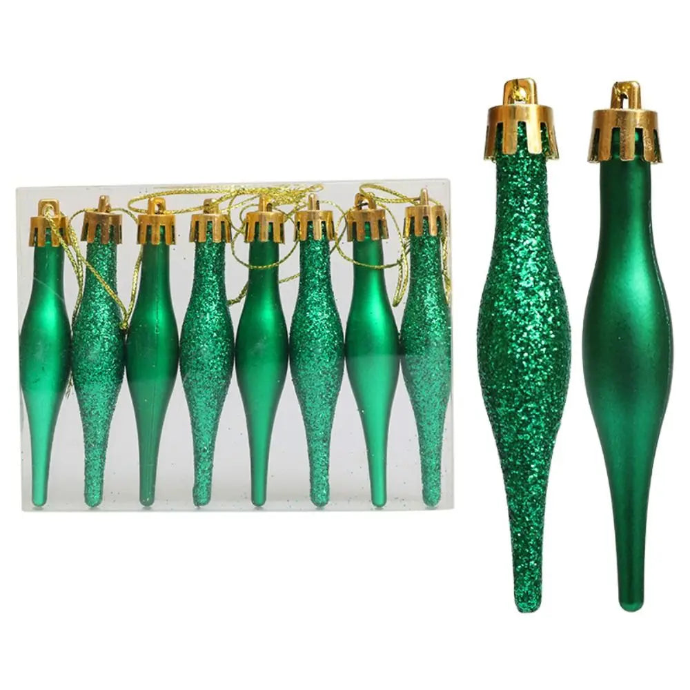 8 pçs 9cm pingentes de bola de natal em forma de doces galvanizado natal pendurado sorvete plástico feliz natal decoração