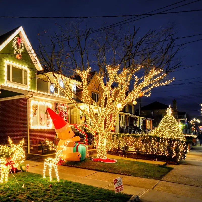 Luzes de fadas externas movidas a energia solar de couro de plástico LED IP65 à prova d'água 8 modos de iluminação para decoração de casamento de Natal