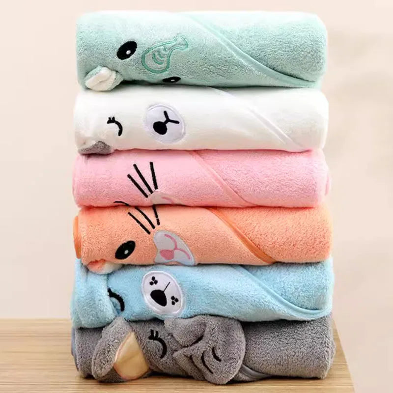 Toalha de banho fofa para bebê, toalha absorvente macia para recém-nascidos, cobertores para bebês para meninas e meninos