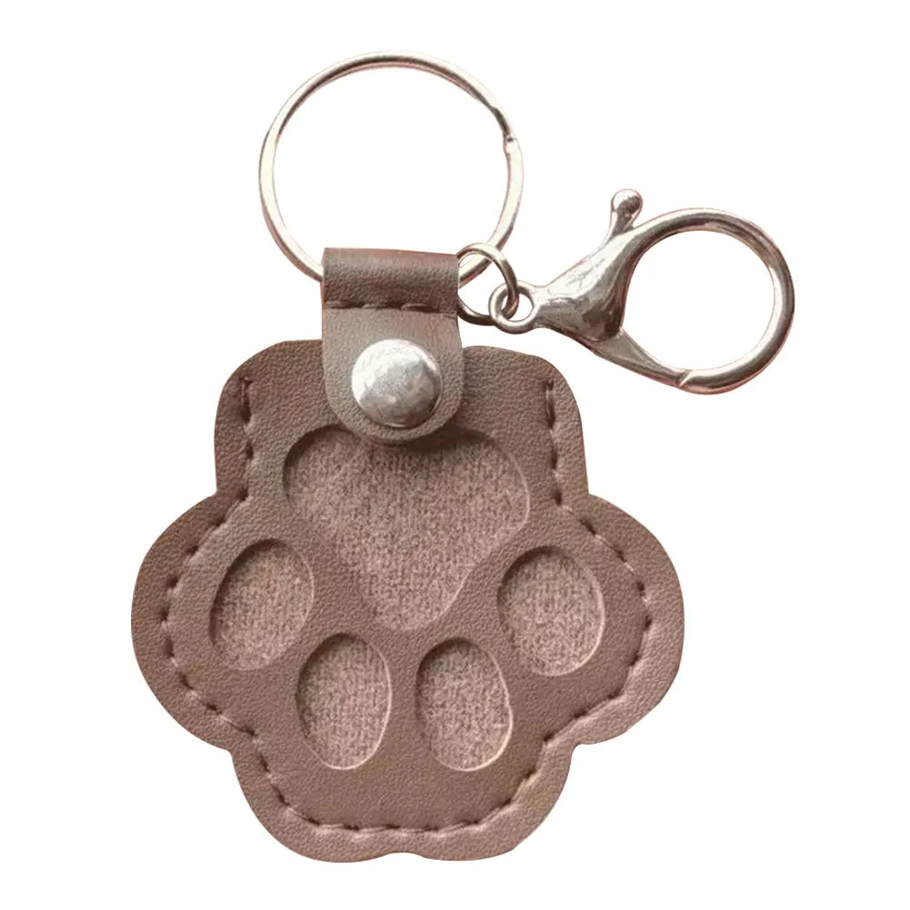 Adorável impressão de pata chaveiros comemorativos saco de armazenamento de pêlos de animais de estimação chaveiro gato cão recipiente de pele pingente para amantes de animais de estimação