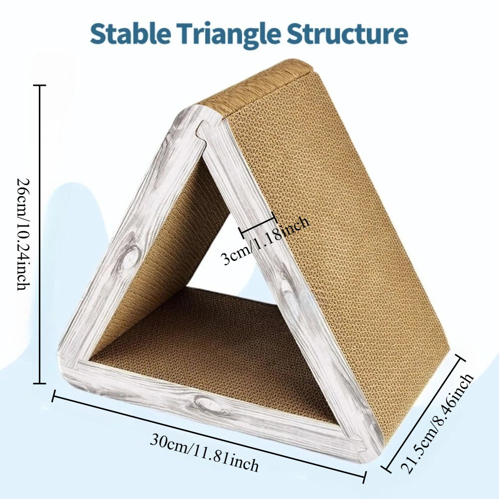 Novo Arranhador Vertical para Gatos, Poste de Arranhar Triangular Dobrável, Produto Multifuncional 3 em 1 para Gatos, Almofada para Gatos com Uso em 6 Lados