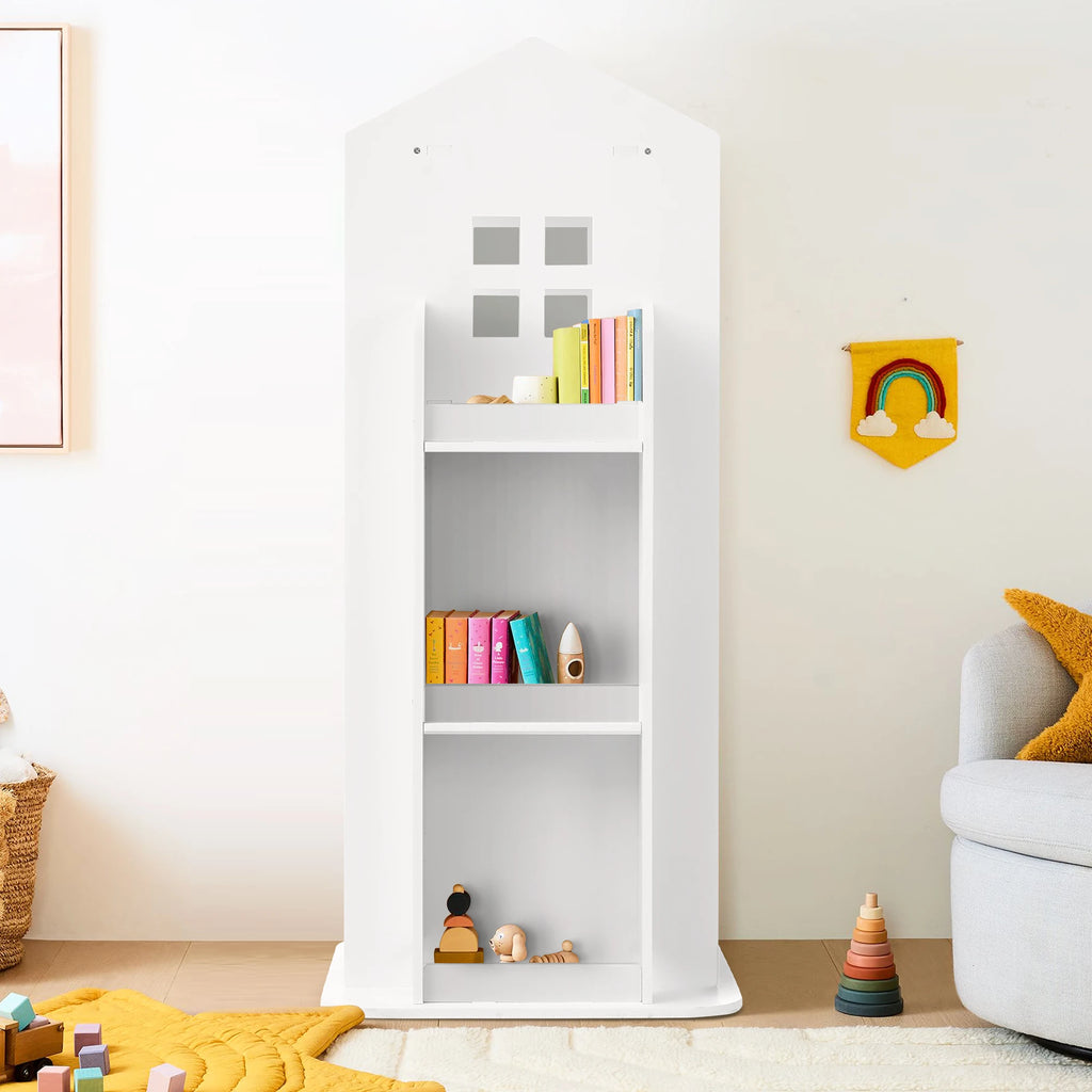 【Breeins】Madre de casa infantil, estante rotativa, livros, brinquedos, organizador de armazenamento, prateleira, armário, decoração de casa