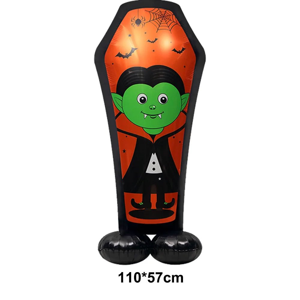 Balão Inflável de Folha de Alumínio para Decoração de Festa de Halloween: Fantasma, Abóbora, Crânio, Casa Assombrada, Lápide e Esqueleto - Kasa & Pet