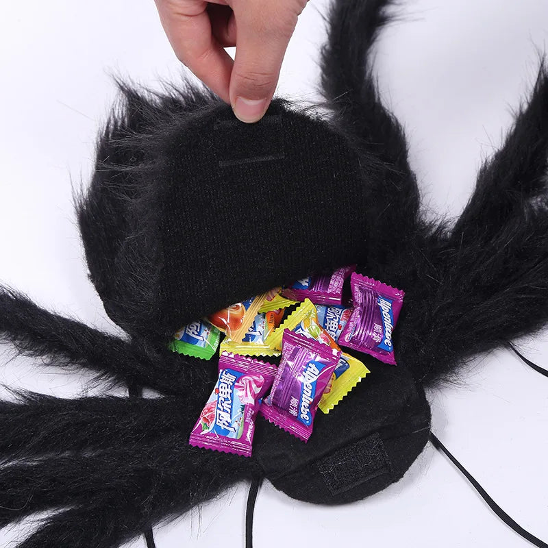 Decorações de festa de fantasia de aranha de Halloween - adereços de doces com alças para decoração de crianças adultas