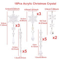 Ornamentos de cristal acrílico de natal decoração de festa de natal 2025 natal floco de neve enforcamentos navidad natal presente de ano novo 2026