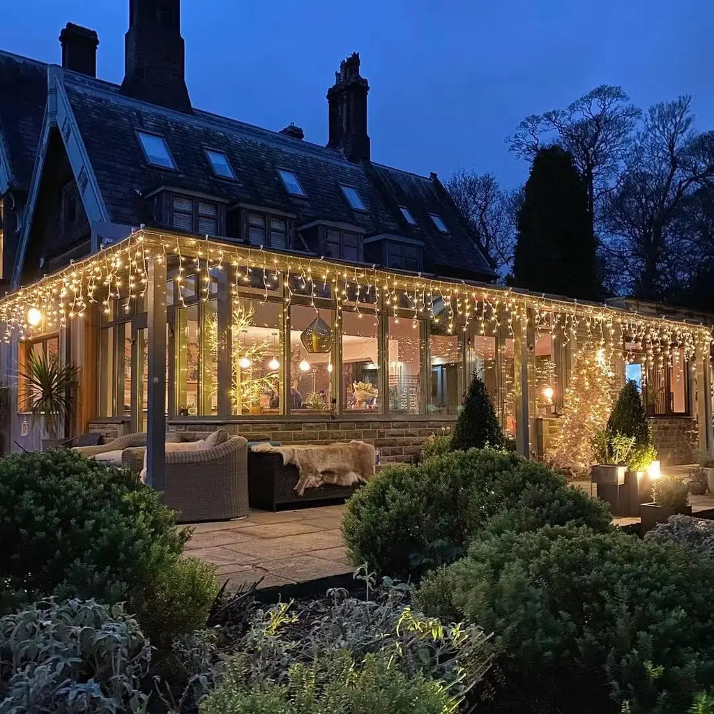Decoração de natal 2024/2025 luzes de cortina led de gelo para queda ao ar livre 0.4/0.5/0.6m luzes de natal para casa ano novo 2025