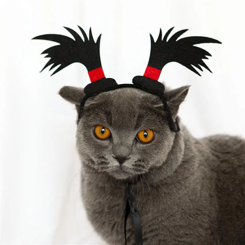 Traje de animal de estimação engraçado headwear para gato filhote de cachorro cão halloween fotografia adereços fontes de festa acessórios para animais de estimação