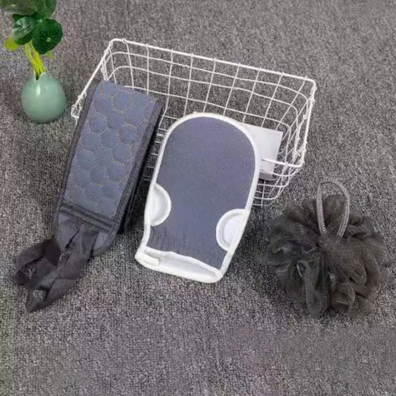 Conjunto de três peças de toalha de banho, conjunto de combinação de bola de banho de limpeza de lama espessada, toalha traseira longa com tira retrátil Kasa & Pet