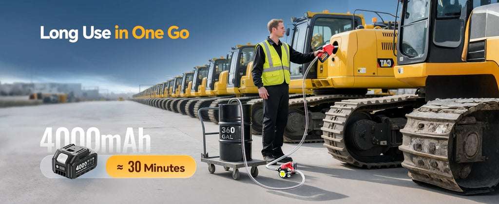 Bomba de Combustível Elétrica Taskstar 21V para Caminhões e Tratores a Diesel, Bomba de Transferência de Diesel 45 L/min para Bateria Makita 18V