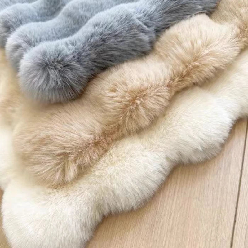 Novo Tapete Estilo Creme para Sala de Estar e Quarto, Tapete de Pelúcia Espesso e Densificado, Manta para Janela Saliente, Sofá, Cama e Cabeceira
