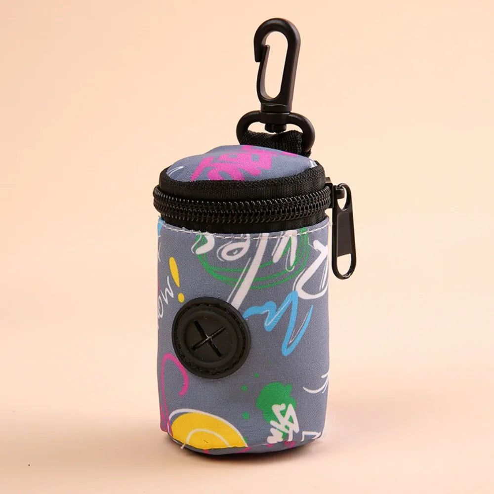 Hangable cão cocô saco dispensador zíper cães andando acessório saco de resíduos titular portátil bonito sacos de lixo organizador suprimentos para animais de estimação