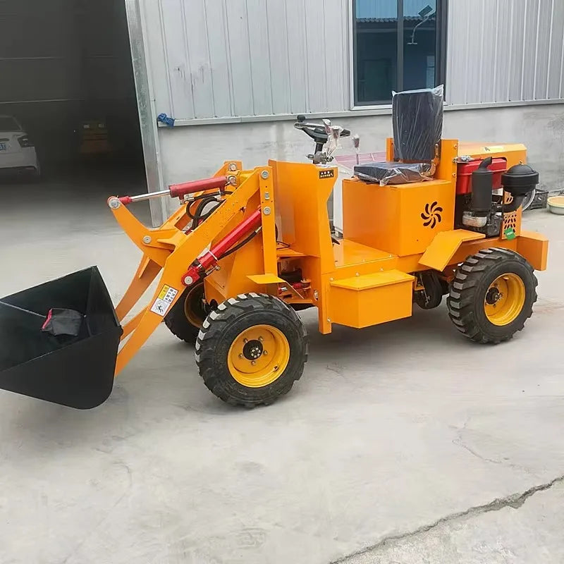 Carregador Agrícola Elétrico Personalizado com Quatro Rodas para Remoção de Esterco de Gado e Uso em Construção