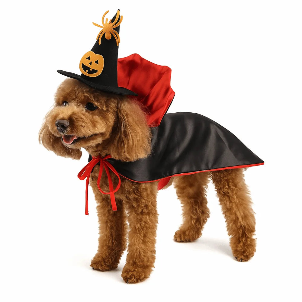 Fantasia de Halloween para Animais de Estimação com Gola Alta, Capa de Cosplay para Gato Confortável e Ajustável, Tecido Macio, Acessórios para Animais de Estimação, Vestido para Filhotes e Gatinhos para Festas