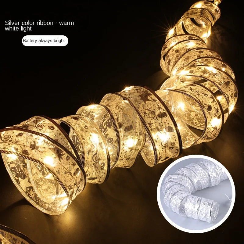 Decoração de natal fita luzes de fadas ornamento da árvore de natal luzes da corda de natal navida natal decoração de ano novo 2025