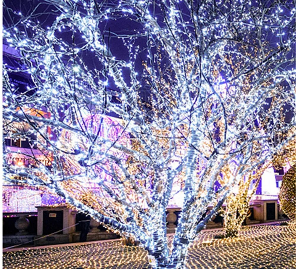 Luzes de natal 5m 10m 20m 30m 50m 100m led string luz de fadas 8 modos luzes de natal para pátio festa de casamento luzes do feriado