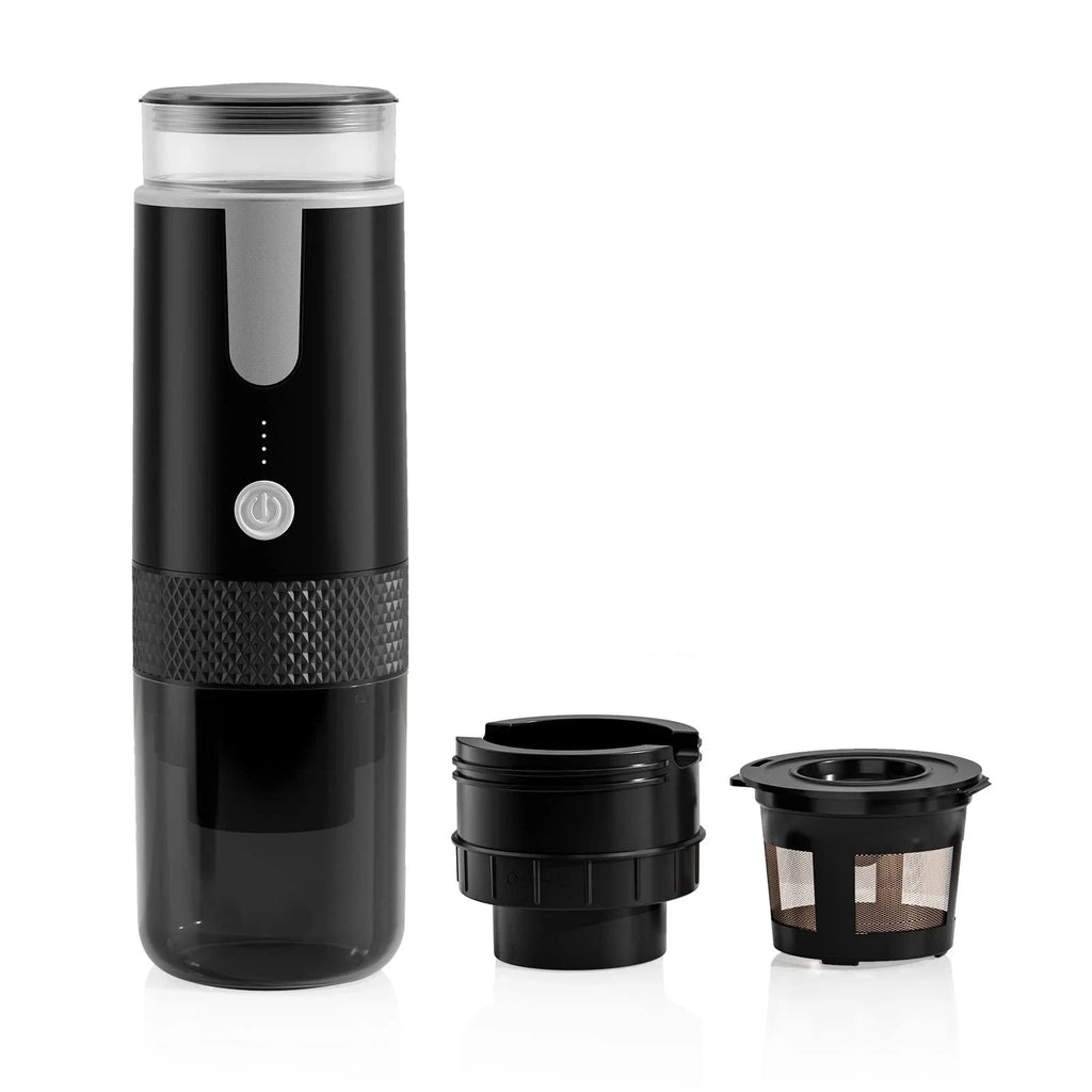 Nova Cafeteira Portátil Elétrica para Cápsulas e Café Moído, Máquina de Café Portátil Compatível com Pó de Café e Cápsulas de Café