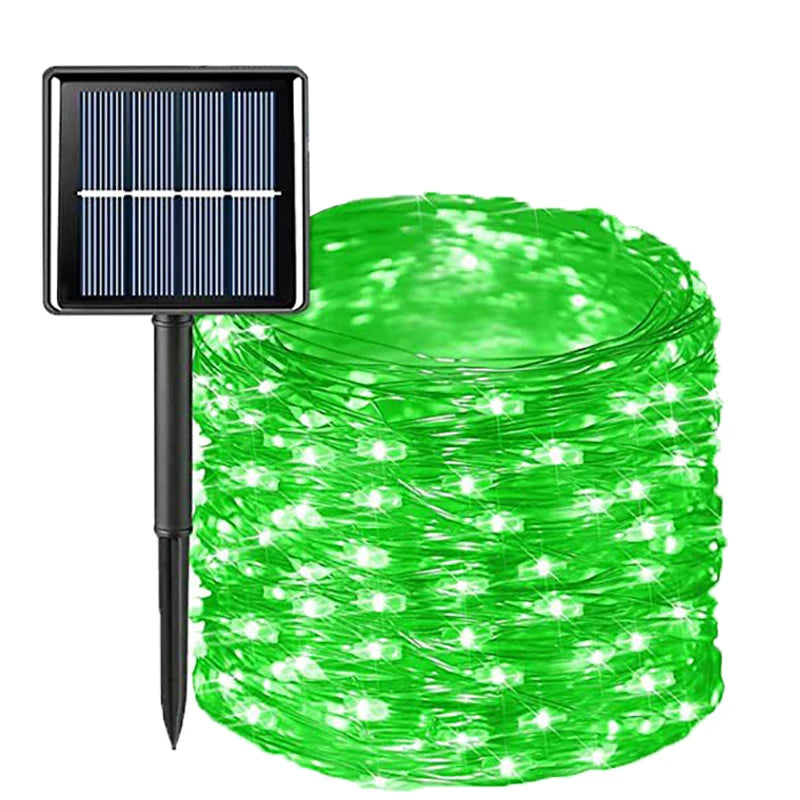 Decorações para Árvore de Natal, Luzes de Cordão Solares para Jardim Externo, Luzes de Fio de Cobre LED para Festas em Casa, Casamentos, Ano Novo 2027