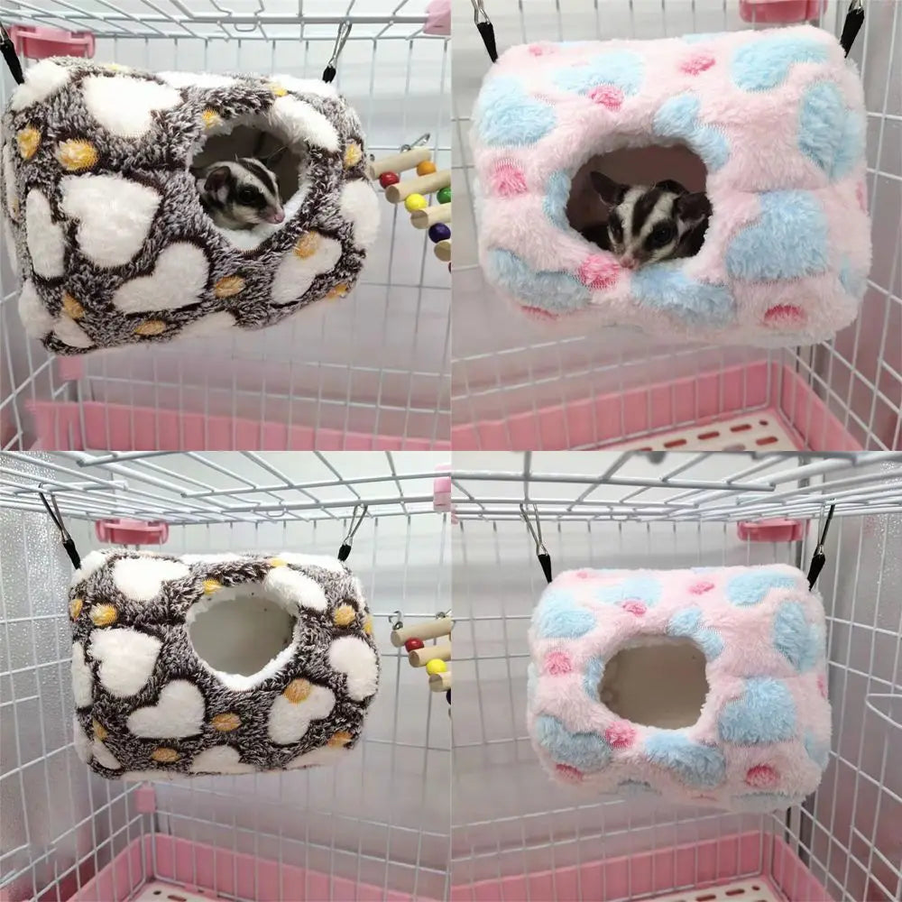 Pelúcia Pendurado Ninho De Pássaro, Camas De Esquilo, Gaiola De Hamster, Pet Hammock, Pet Sleeping Bag, Pet Shop