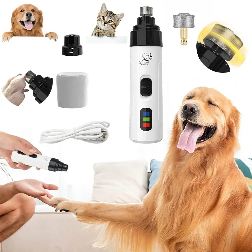 Cão aparador de unhas elétrico moedor de unhas filhote de cachorro gato cortador de unhas profissional pet grooming gadget diamante bit cabeça substituição