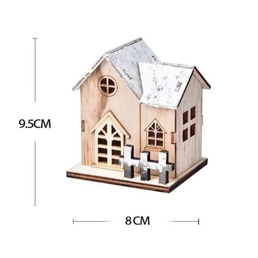 Natal led luz casa de madeira cabine luminosa feliz natal decorações para casa diy enfeites de árvore de natal crianças presentes ano novo