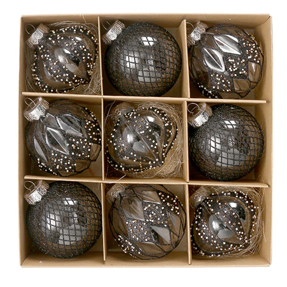 Conjunto de enfeites de bola de natal 8cm decoração de festa inquebrável pet decorações de árvore de natal bola de ouro para decoração de festa de feriado de natal