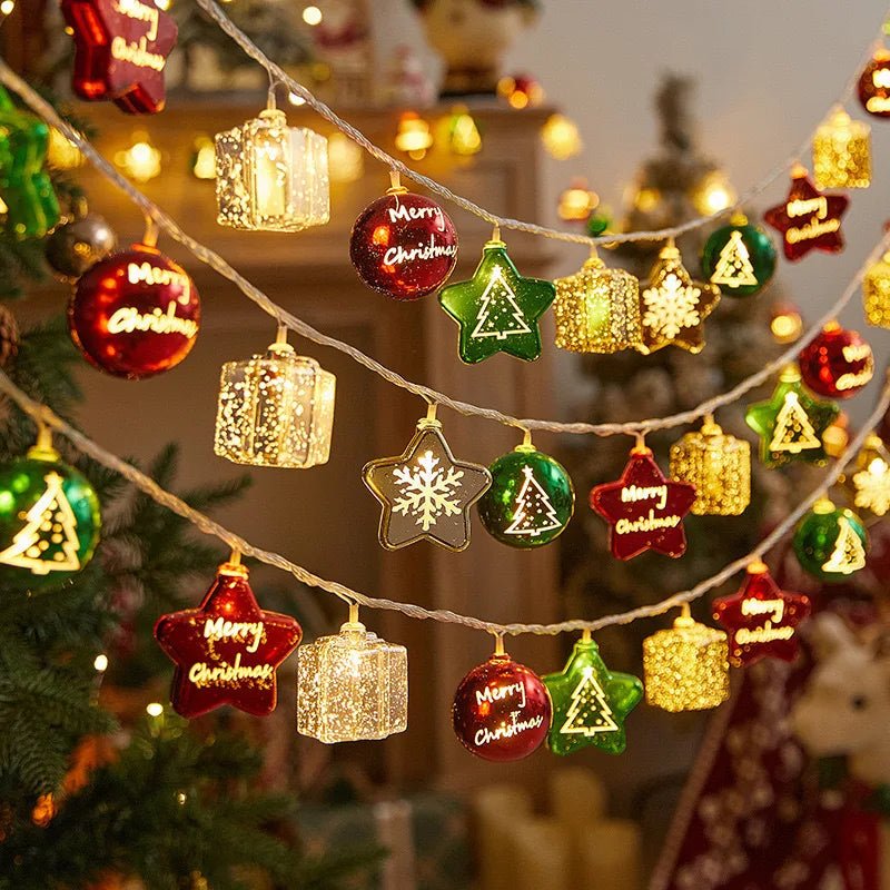Luz de natal corda doce cana santa cluas boneco de neve lâmpada árvore de natal cordas de luz pendurado ornamentos feliz natal decoração 2025 - Kasa & Pet