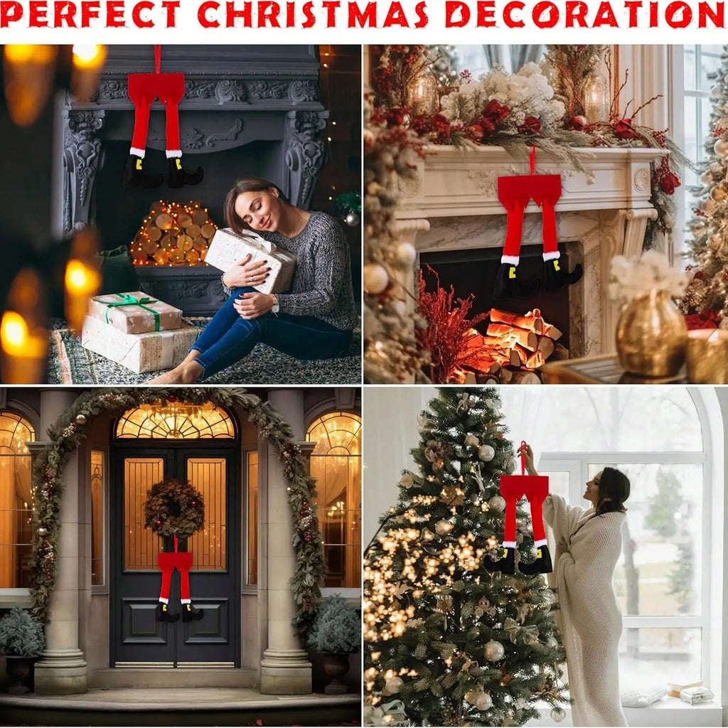 Natal elfo santa pernas acessórios do carro decoração de natal para casa árvore de natal pingentes ornamentos presentes feliz ano novo decoração de casa