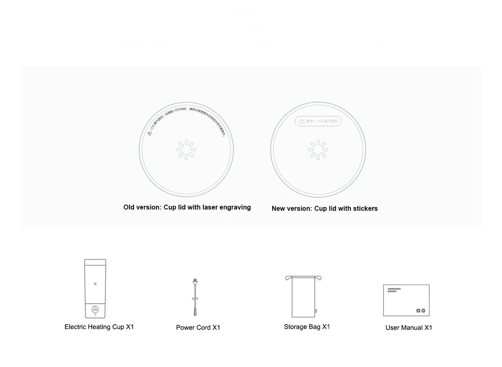 Chaleira Elétrica Inteligente Xiaomi Mijia 350ml, Copo Térmico Portátil com Fervura Rápida e Controle de Temperatura Isolado para Viagens