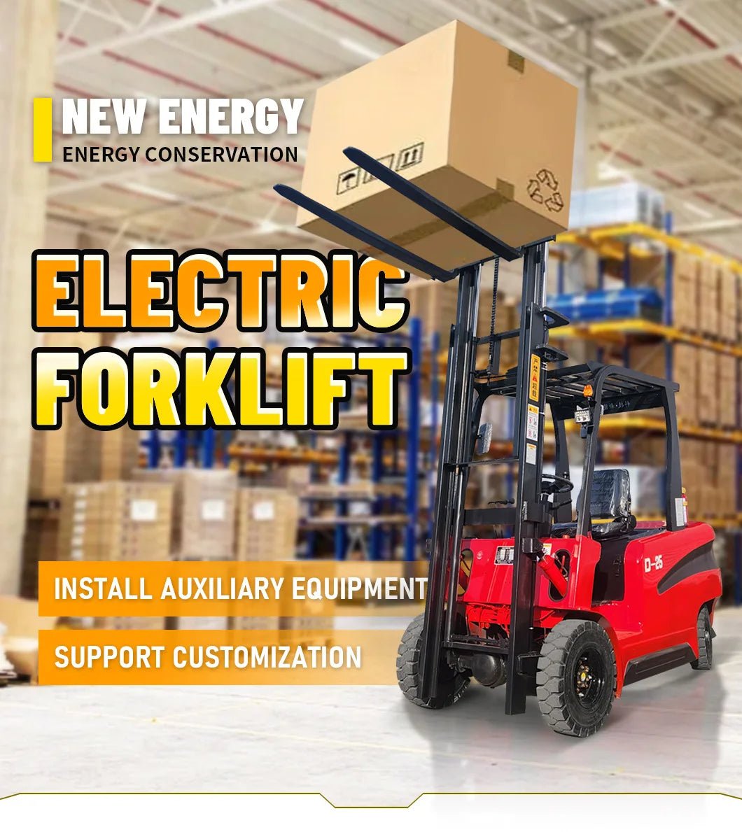 Empilhador elétrico de 1,5 toneladas, alimentado por bateria, para manuseio de cargas em armazéns, com certificação CE, modelo personalizável. - Kasa & Pet