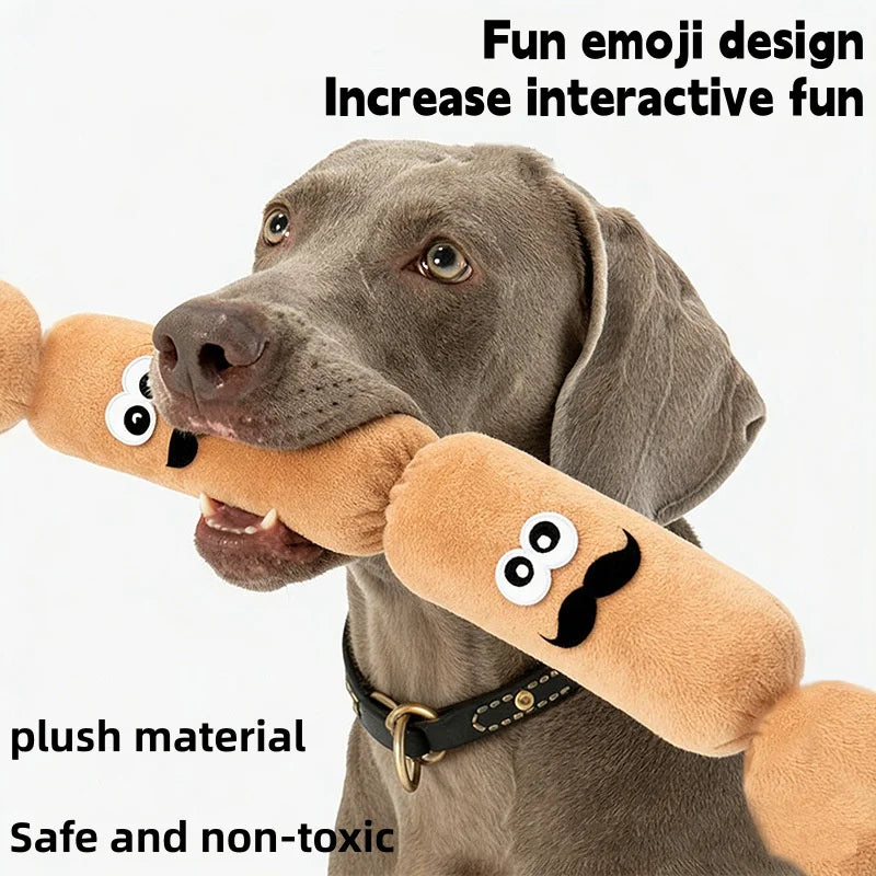 Brinquedo de Pelúcia para Cães em Formato de Salsicha com Som BB, Resistente a Mordidas e Desgaste, para Mastigar e Aliviar o Estresse, Ideal para Brincadeiras Autônomas