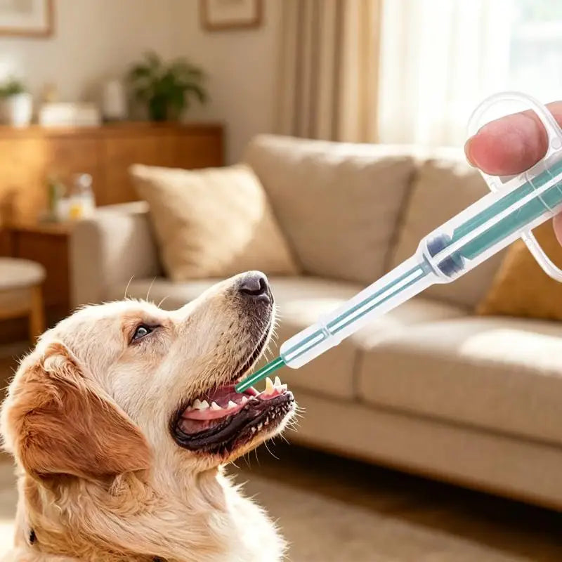 Dispensador de Comprimidos para Animais de Estimação com Ponta Macia, Aplicador de Remédios para Cães e Gatos com Êmbolo Ergonômico, Ferramenta de Alimentação para Pequenos Animais