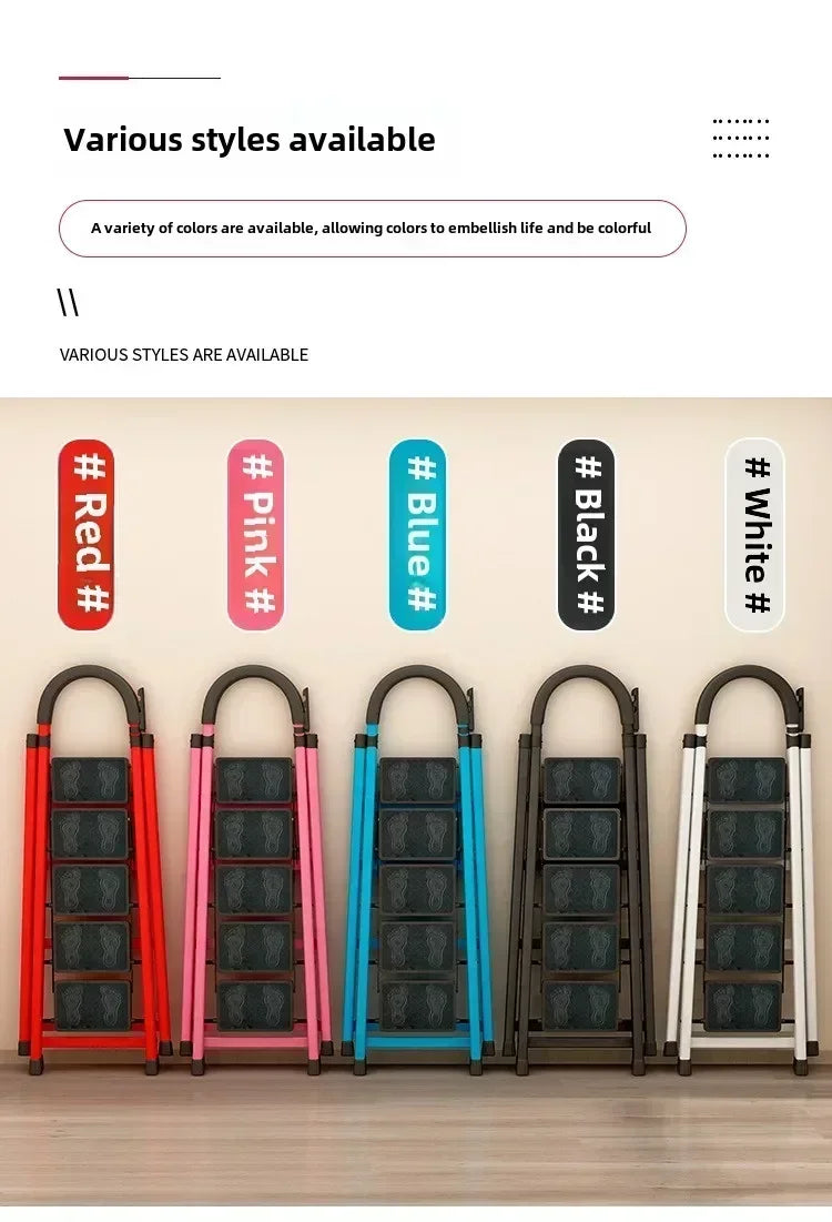 Escada, escada em ziguezague, escada dobrável, escada de três quatro cinco seis degraus, escada de engenharia de aço carbono espessada