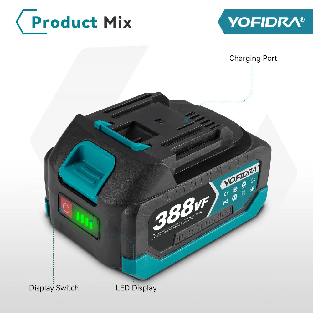 Yofidar 12 Polegada pólo telescópico sem escova motosserra elétrica jardim carpintaria poda serra para makita 18-21v bateria pino