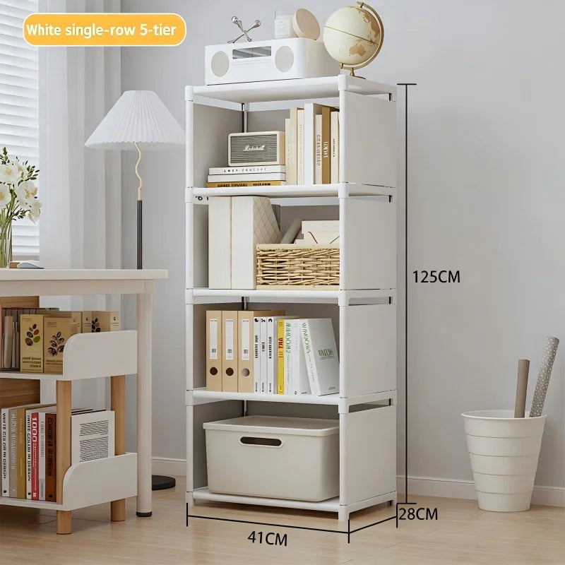 Estante de Livros Multicamadas de Fácil Montagem, Prateleira de Armazenamento para Sala de Estar, Quarto e Estudo, Ideal para Livros, Brinquedos e Diversos