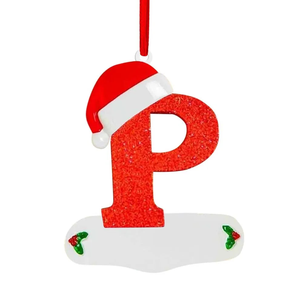 Personalize Decoração De Natal, 26 Letras, Pingente para Árvore De Natal Decor,DIY Nome Ornamento