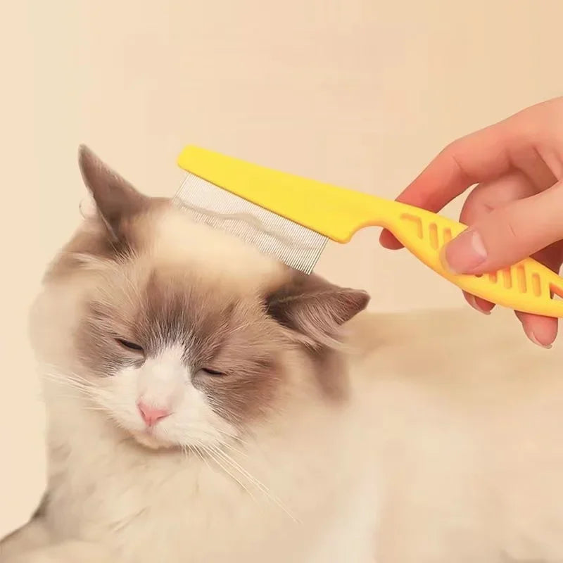 1/2 Peça Pente para Queda de Pelos de Animais de Estimação em Aço Inoxidável, Pente Antipulgas para Gatos e Cães, Pente de Higiene para Pelos e Pulgas, Escova para Cães, Ferramentas de Higiene