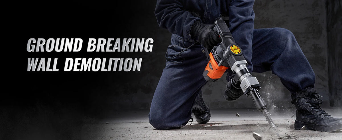 SucceBuy 1400 W Martelo de demolição Martelo elétrico Heavy Duty 2900 BPM Disjuntor de concreto 2 peças Cinzel Bits Chipping