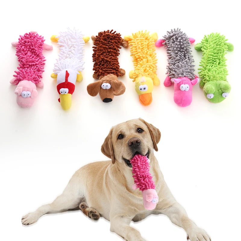 Brinquedo para cachorro de estimação, brinquedo de pelúcia com som, esfregão, concha de pele, sapo, hipopótamo, suprimentos de moagem de dentes