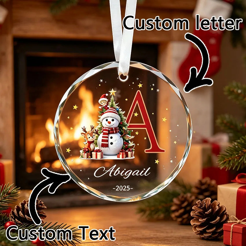 Enfeites de Natal personalizados, com opções de personalização, incluindo letras e nomes, para pendurar na árvore de Natal, decorações para a árvore de Natal, presentes de Natal significativos para a família e amigos