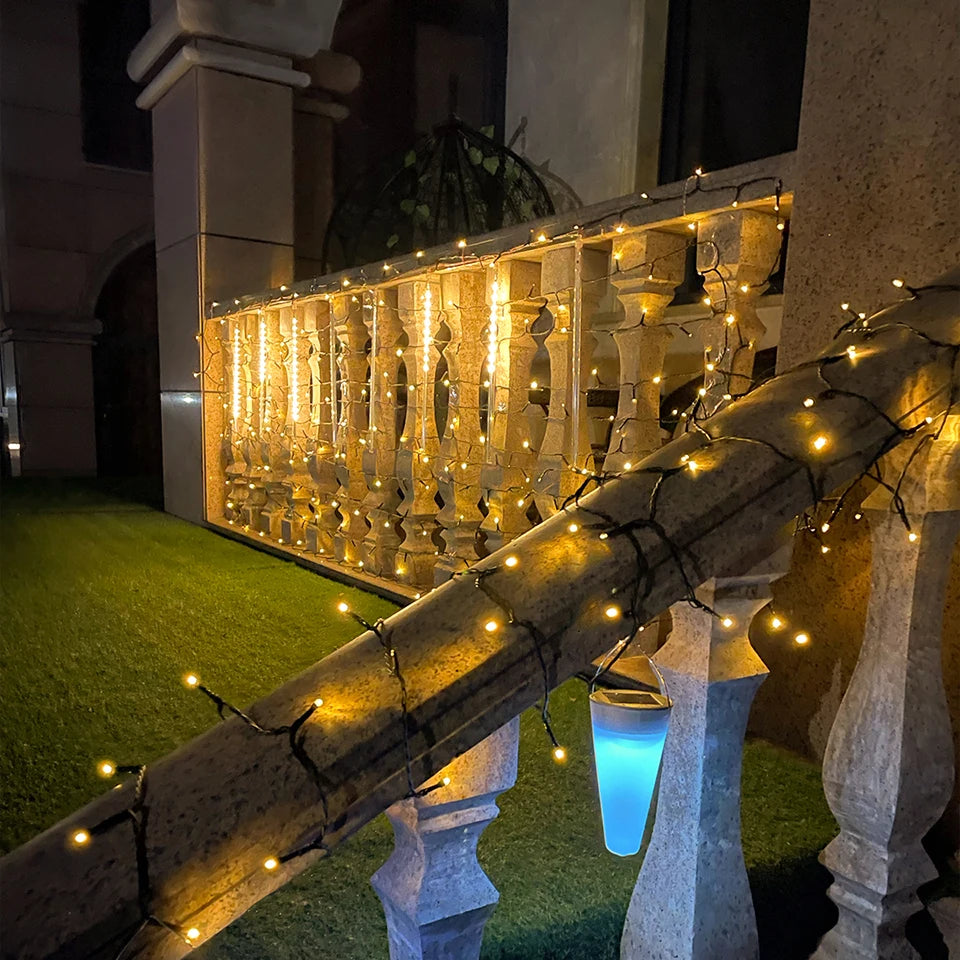 Luzes de corda LED para decoração de Natal à prova d'água, plugue UE/EUA 24V, guirlanda de luzes de fadas para decoração de quarto de jardim ao ar livre