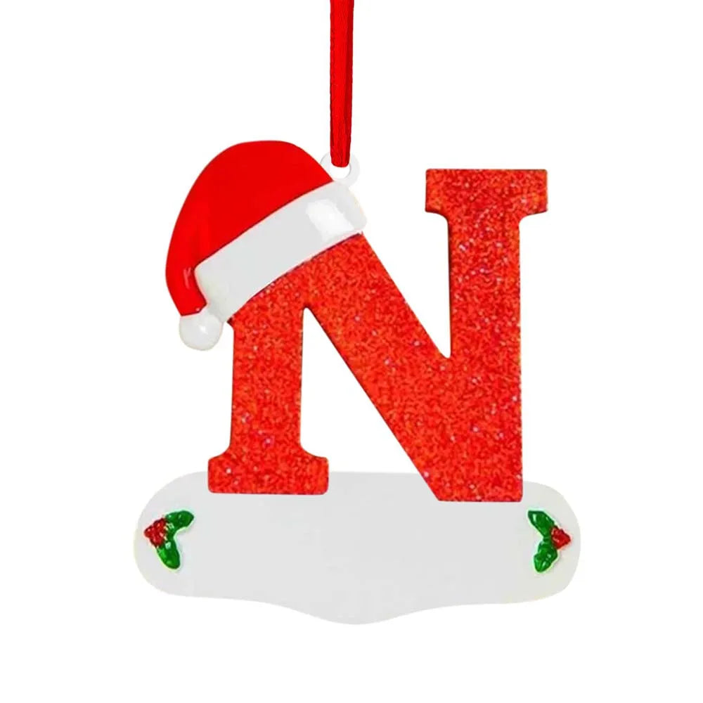 Personalize Decoração De Natal, 26 Letras, Pingente para Árvore De Natal Decor,DIY Nome Ornamento