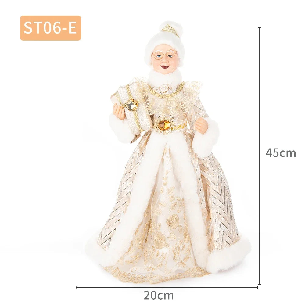 40cm natal anjo boneca estatueta brinquedo colher de árvore ornamentos em pé aniversário natal decorações navidad decoração para casa novedades