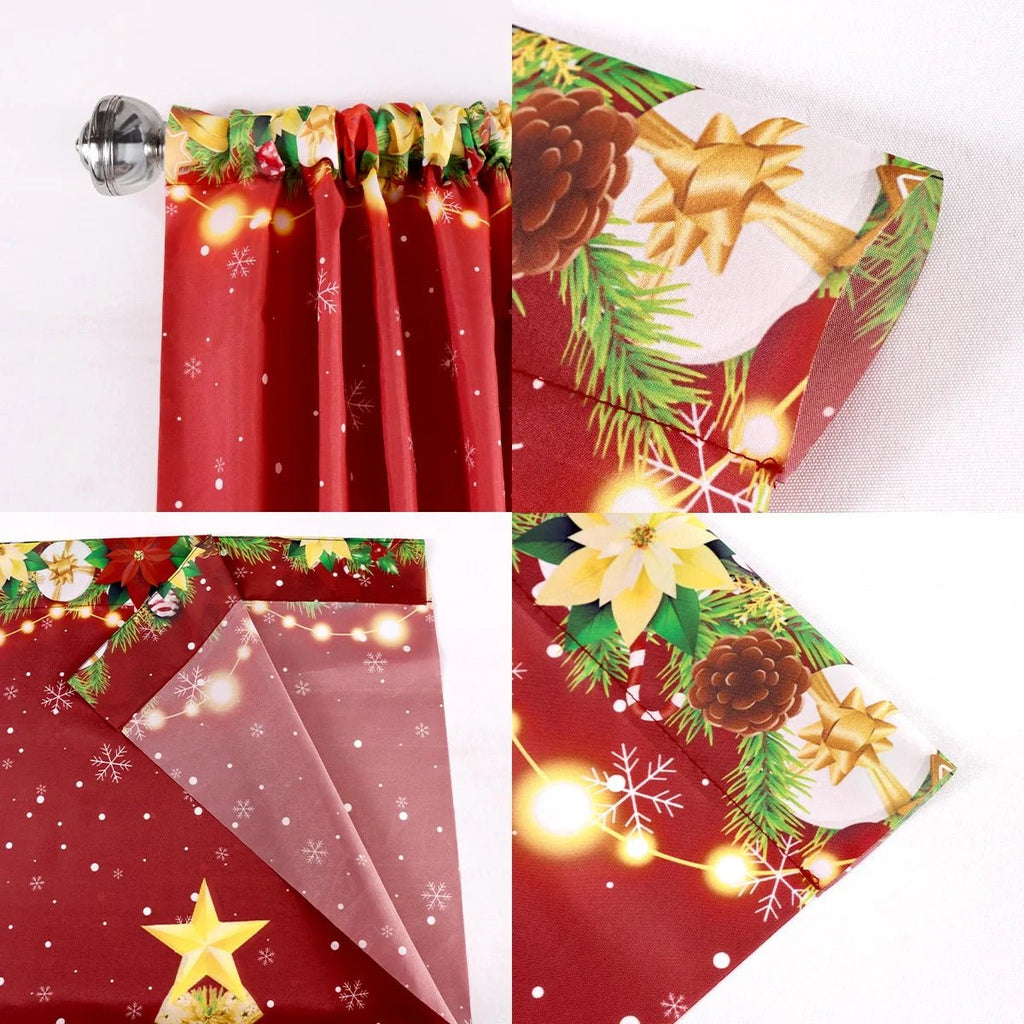1/2 peças de cortina de Natal, decoração de Feliz Natal para casa, cortina de Natal 2025, enfeites de janela, presente de Natal 2026.