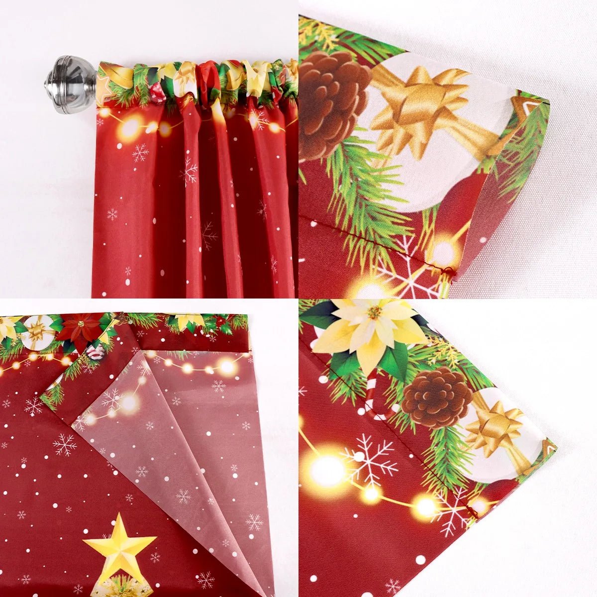 1/2 peças de cortina de Natal, decoração de Feliz Natal para casa, cortina de Natal 2025, enfeites de janela, presente de Natal 2026.