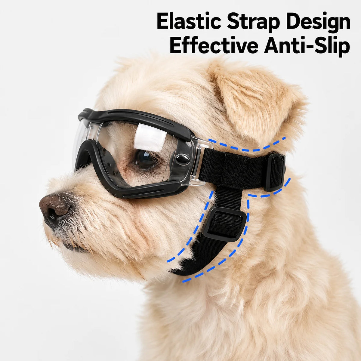 Óculos de Proteção para Cães Pequenos e Médios com Proteção UV e à Prova de Vento, Óculos de Sol para Animais de Estimação com Alça Ajustável