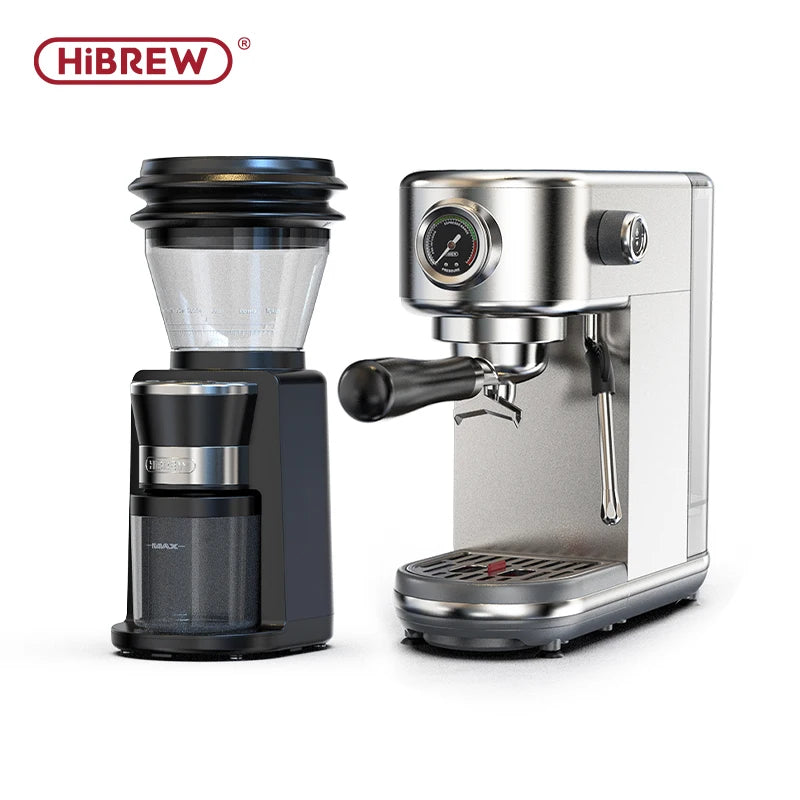 Hibrew moinho de café elétrico automático com 31 engrenagens para café expresso americano despeje sobre armazenamento visual de feijão g3